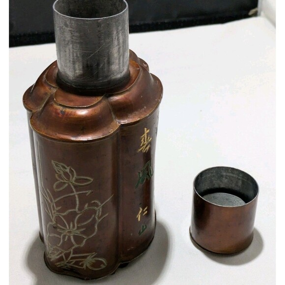 Chinese Tea Herbs Bottle Traditional Caddy Figure Signed - Picture 10 of 13